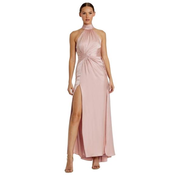 Mac Duggal Dresses & Skirts - MAC DUGGAL Dress Size 12 Evening Gown Pink Open Back NEW High Neck Side Ruched